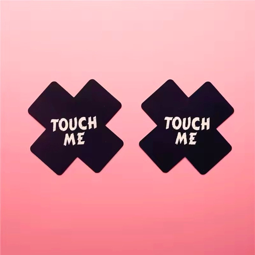 Black "Touch Me" Nipple Pasties Set
